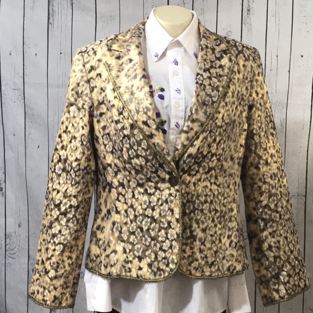 Vintage Bergamo golden floral blazer made in USA lined